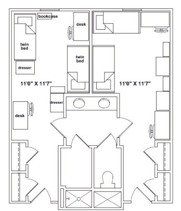 Georgia College Room Floorplan